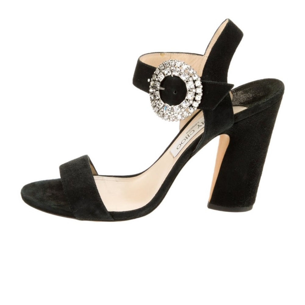 Jimmy Choo Crystal Embellished Suede Sandal